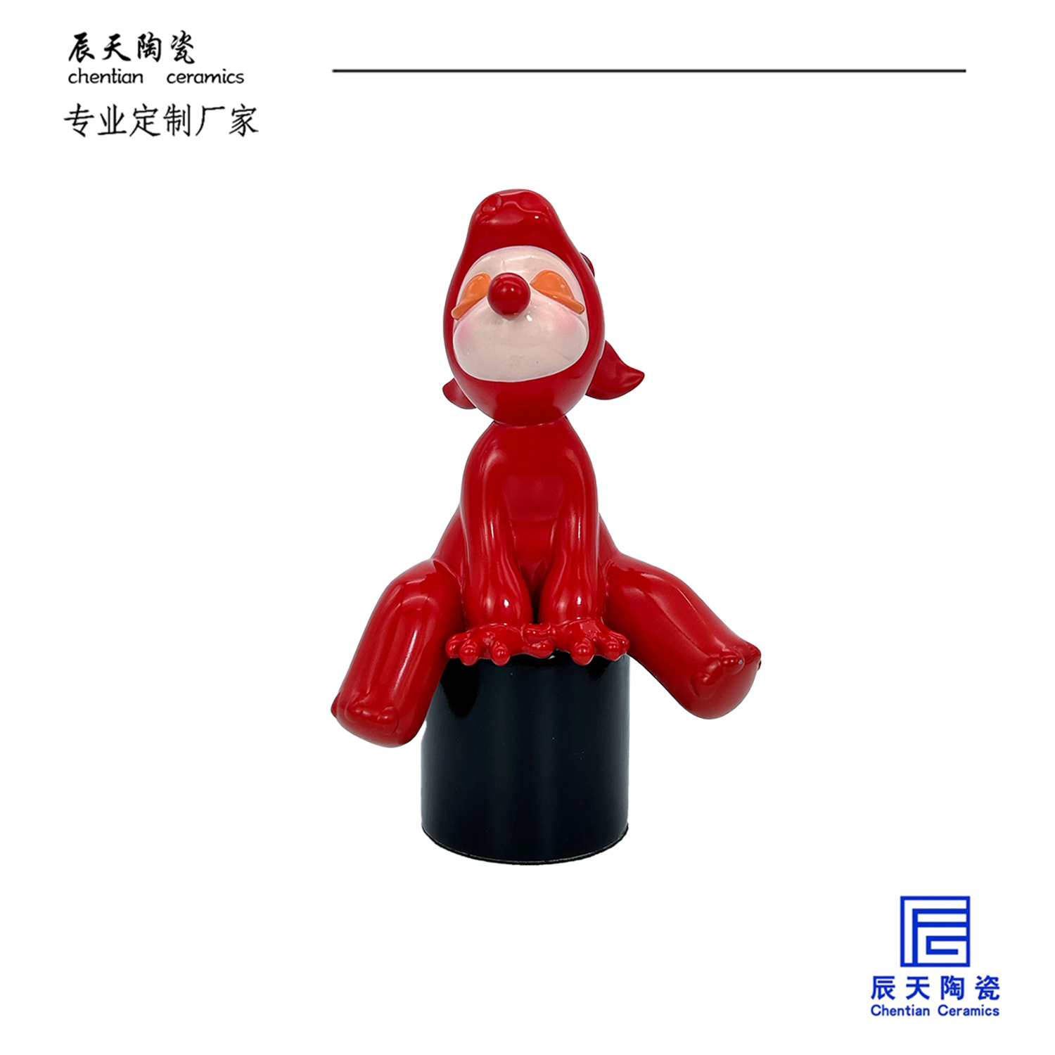 <b>客戶定制 創(chuàng)意紅色動(dòng)物陶瓷擺件</b>