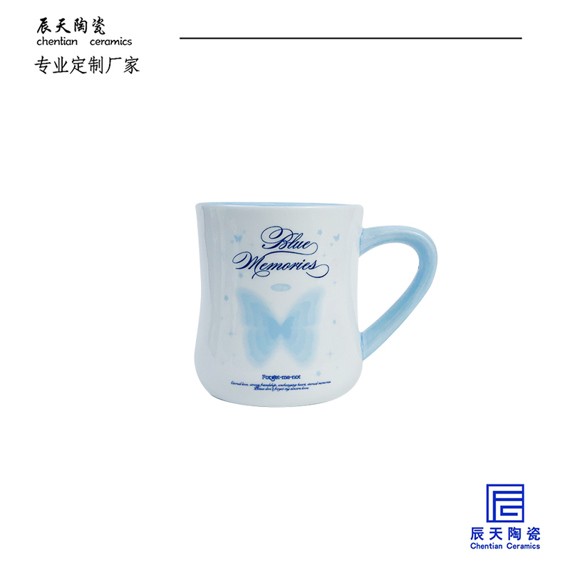 <b>客戶定制 創意卡通蝴蝶印花陶瓷馬克杯</b>